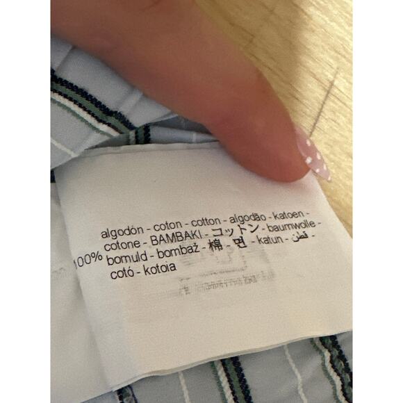 Zara Men's Blue Multicolor Striped Drawstring Straight Casual Shorts Size L - Picture 5 of 5